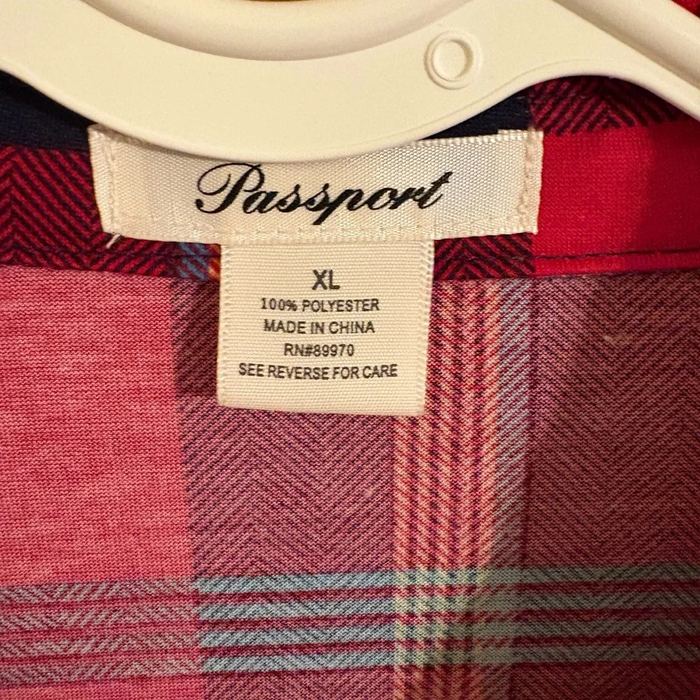 Red & Blue Plaid button up - Picture 3 of 5